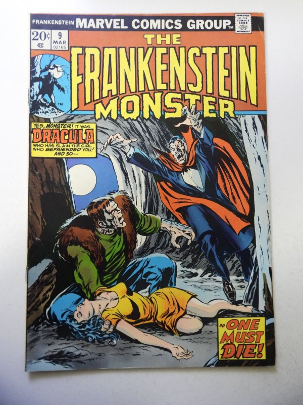 The Frankenstein Monster #9 (1974) VG+ Cond cf detached at 1 staple MVS Intact