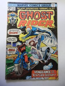 Ghost Rider #15 (1975) GD/VG Condition moisture stains