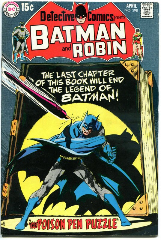 DETECTIVE COMICS #398, FN-, Batman, Caped Crusader, 1937 1970, more in store