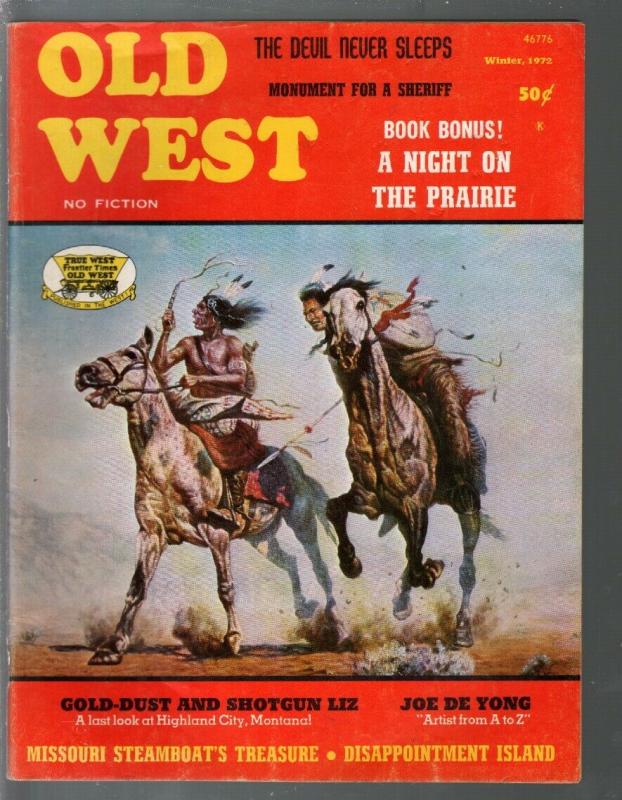 Old West -Winter1972-Gregory Perillo Indian cover-pix-info-VG