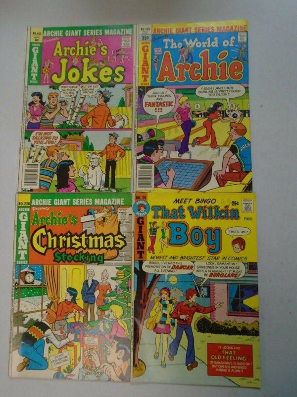 Bronze Age Giant size Archie comic lot 4 different issues avg 6.0 FN