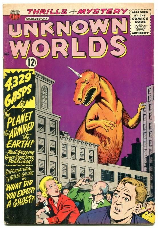 Unknown Worlds #28 1963- ACG Silver Age- monster cover VG+