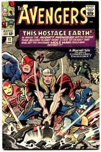 AVENGERS #12-comic book JACK KIRBY-SILVER-AGE MARVEL-1965-THOR-vg+