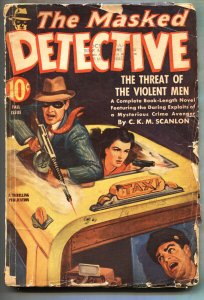 THE MASKED DETECTIVE Fall 1941-Tommy Gun cover-Rare Pulp Magazine