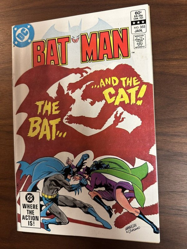 Batman #355 VF+ Never Scratch a Cat, Ed Hannigan Cover (DC 1983)