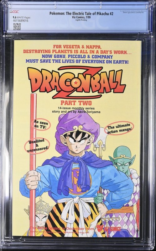 Pokemon: The Electric Tale of Pikachu #2 (7/99) Graded CGC 9.6 Eighth Printing