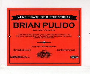 Lady Death: Malevolent Decimation #2 (2021) Signed Brian Pulido COA / CR400-MA#2