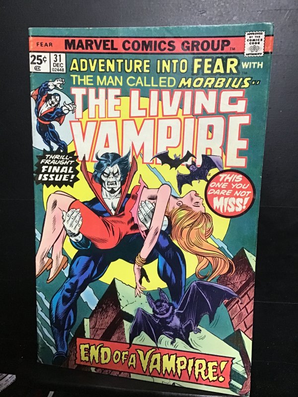 Adventure into Fear #31 (1975) New Morbius movie soon! High grade VF+ Boca CERT!