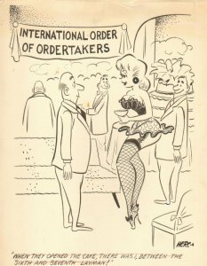 Super Sexy Fishnet Babe - Humorama 1958 art by Herc Ficklen