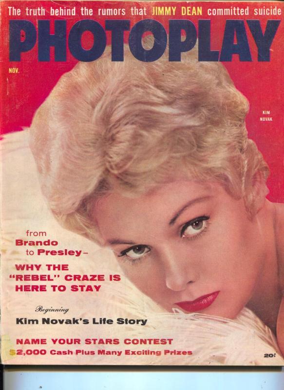 Photoplay-Kim Novak-June Allyson-Kirk Douglas-James Dean-Nov-1956