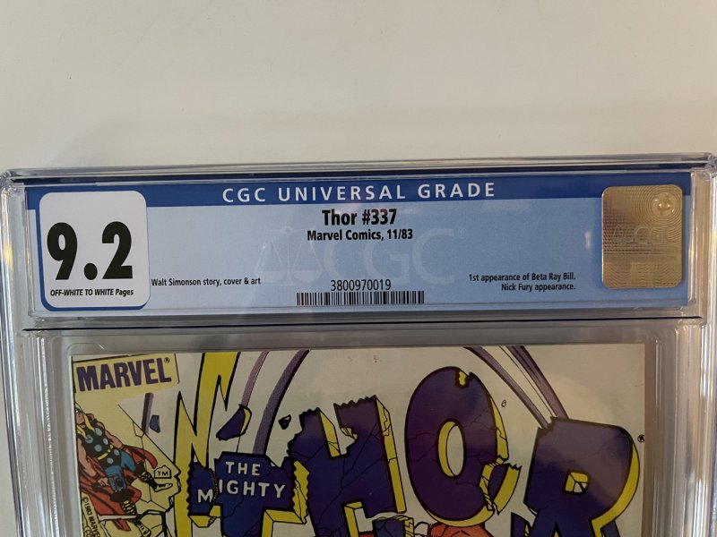 Thor 337 CGC 9.2 - Newsstand - White Pages - 1st Appearence Beta Ray Bill