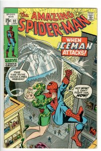 AMAZING SPIDERMAN 92 VG+ 4.5 ICEMAN CROSS OVER (EAST COAST COLLECTION)