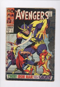 Avengers # 51  Good Minus (G-)  (1968)   Silver Age Classic!