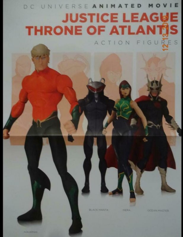 JUSTICE LEAGUE THRONE OF ATLANTIS ACTION FIGURES Promo Poster, 12 x 17, 2015, DC