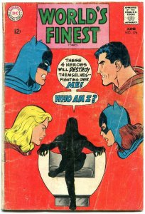 WORLDS FINEST #176 1968-DC COMICS-BATMAN-SUPERMAN-ADAMS G 