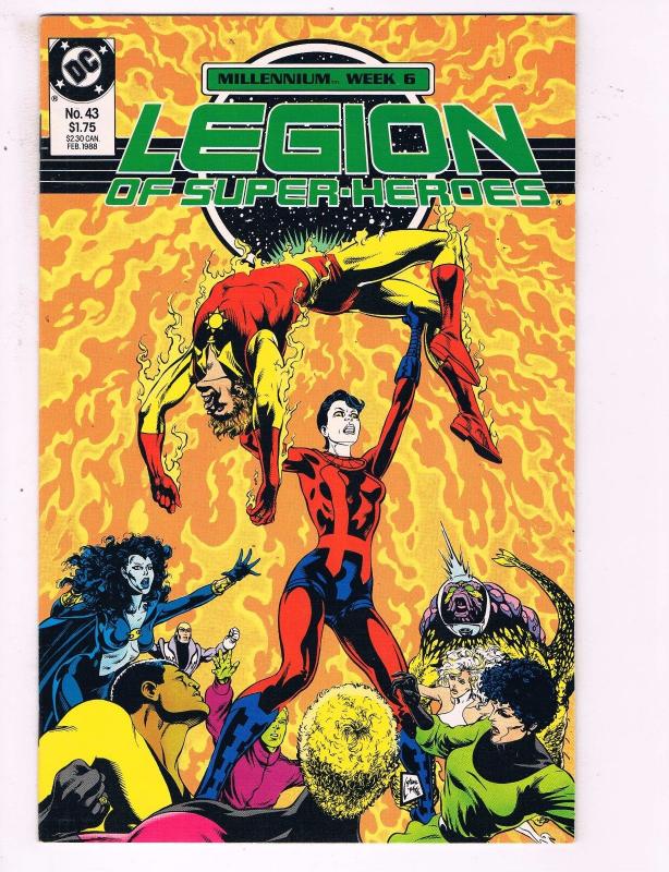 Legion Of Superheroes #43 VF DC Millennium Week 6 Comic Book Levitz 1988 DE13