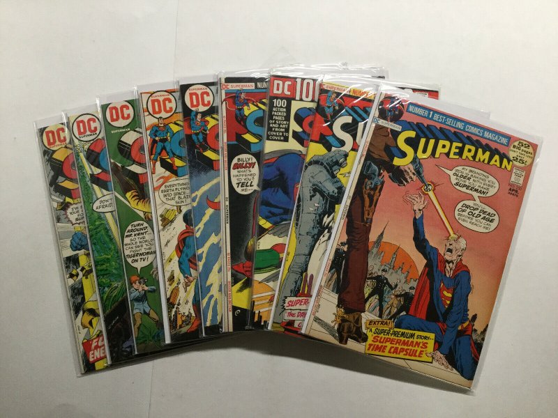 Superman 250-258 Lot Run Set Very Fine To Nm- 8.0-9.2 Dc Comics