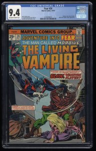 Fear #24 CGC NM 9.4 Classic Battle of Morbius Versus Blade!!!