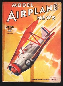 Model Airplane News 6/1935-Grumman Fighter FF-1 Kotula cover art-Military Air...