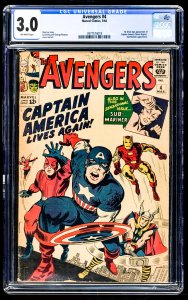 Avengers #4 (1964) CGC Graded 3.0 - Cap Joins the Avengers!