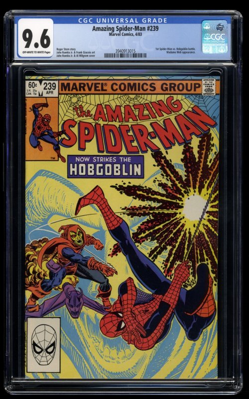 Amazing Spider-Man #239 CGC NM+ 9.6 Off White to White 2nd Hobgoblin!