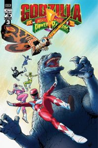 (2024) MIGHTY MORPHIN POWER RANGERS vs GODZILLA II #3 1:10 Variant Cover