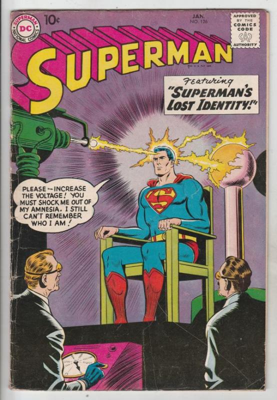 Superman #126 (Jan-59) VG/FN+ Mid-Grade Superman, Jimmy Olsen,Lois Lane, Lana...