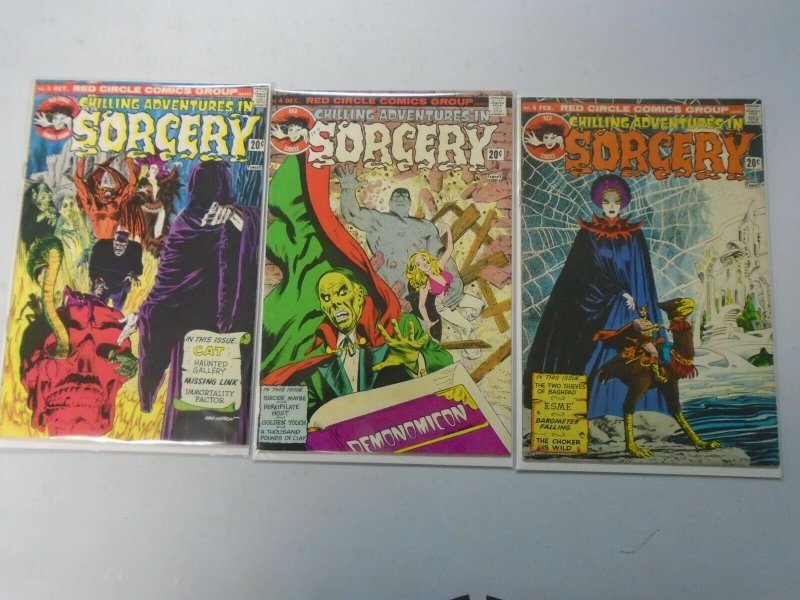 Chilling Adventures in Sorcery lot 3 different #3,4,5 avg 5.0 VG FN (1973+74)