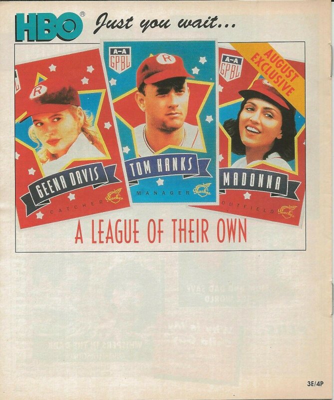 ORIGINAL Vintage Jul 1993 HBO Guide Magazine Boomerang A League of Their Own 