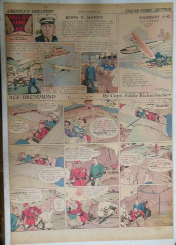 Ace Drummond Sunday by Capt Eddie Rickenbacker from 8/25/1935 Large Full Page !