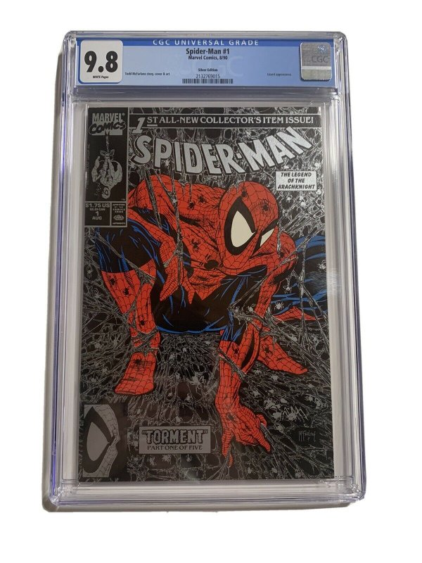 Spider-man 1 Cgc 9.8 Silver Edition Variant 1990 Marvel