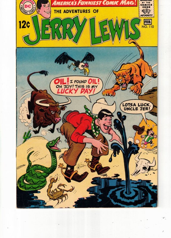 Adventures of Jerry Lewis #110 (1968) Jerry Finds Oil! VF/NM Boca CERTIFICATE!