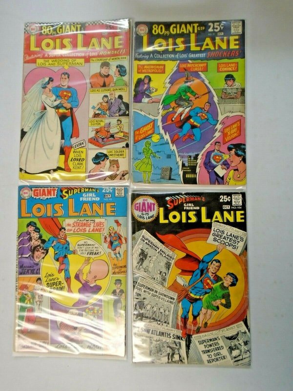 Silver Age Lois Lane Giant Size Comic Lot 4 Different Average 4.0 VG (1966-1970)