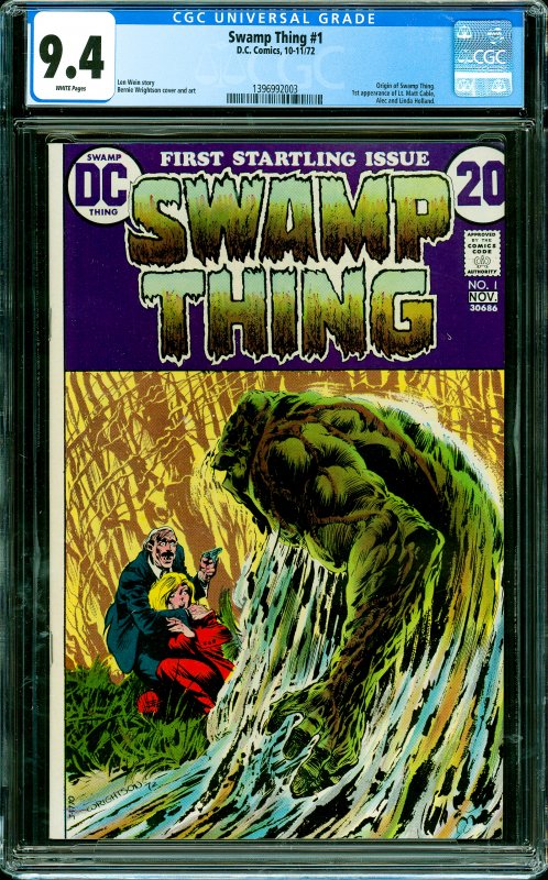 Swamp Thing #1 CGC Graded 9.4 Origin of Swamp Thing. 1st appearance of Lt. Ma...