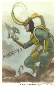 Loki with Thor's Helmet Print of Painted Art - Signed by the artist Esad Ribic