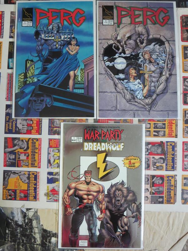 Lightning Comics Lot of 6 Perg War Party Dreadwolf Bloodfire So GRITTY!