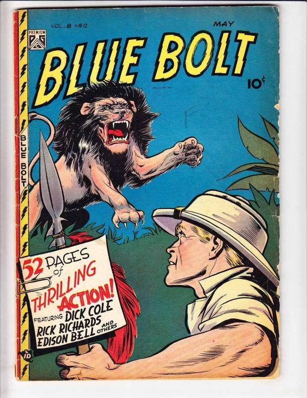 Blue Bolt vol. 8 #12 VG may 1948 - dick cole - golden age - edison bell