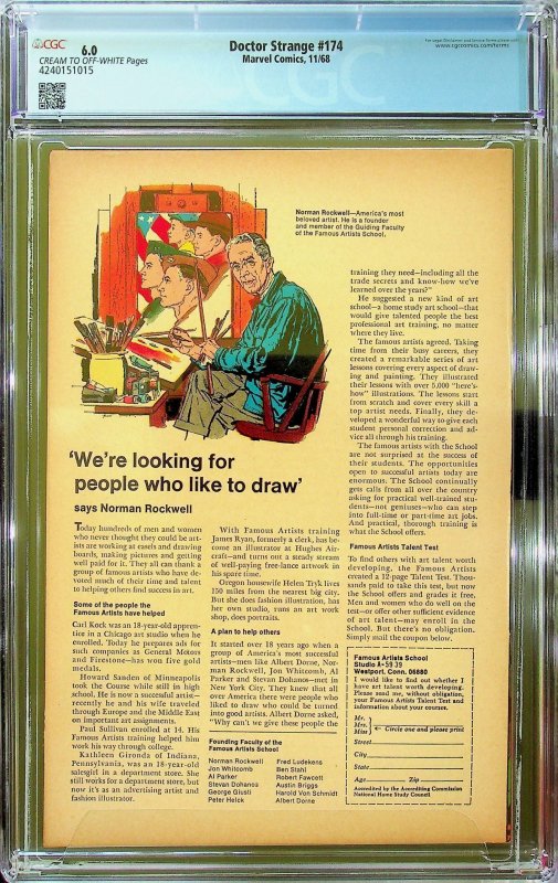 Doctor Strange #174 (1968) - CGC 6.0 - Cert #4240151015