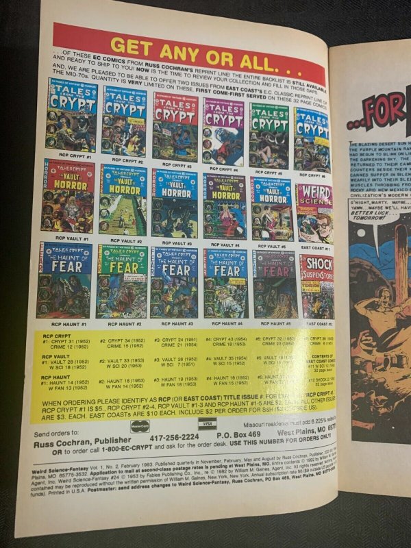 1993 WEIRD SCIENCE FANTASY #2 FN 6.0 Russ Cochran EC Comics Reprint