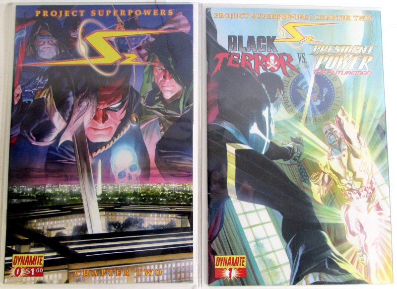 Project Superpowers Chapter Two Lot of 2 #0 B, 1 B (2009) Dynamite Var Comics