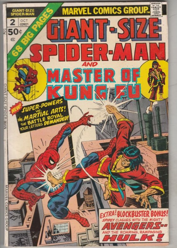 Giant-Size Spider-Man and Master of Kung Fu #2 (Oct-74) VF High-Grade Spider-Man