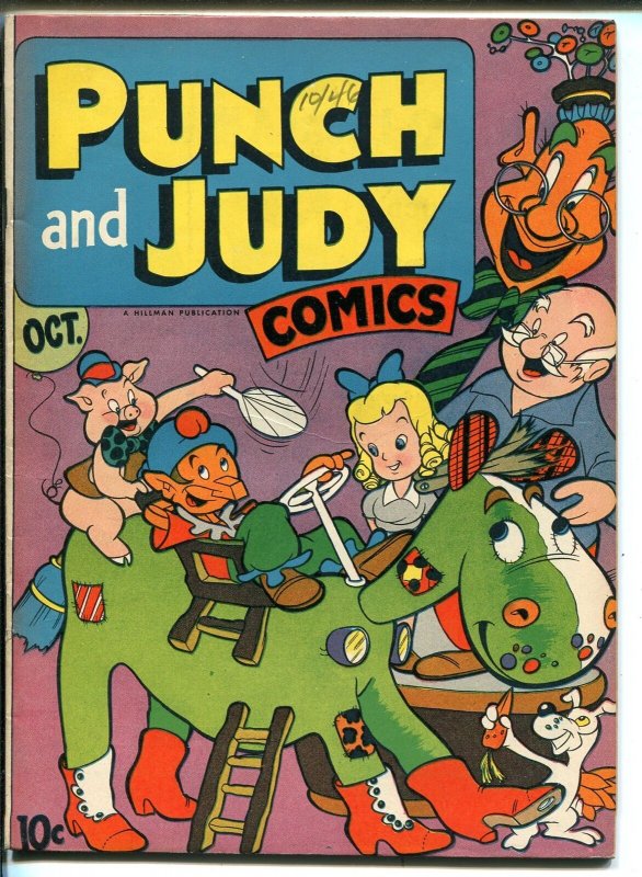 PUNCH AND JUDY VOL 2 #3-1946-HILLMAN-UNIQUE-TERRIFIC ART-vf+