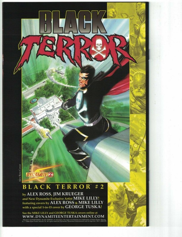 Black Terror #1 VF/NM alex ross negative art incentive variant - Dynamite 2008 