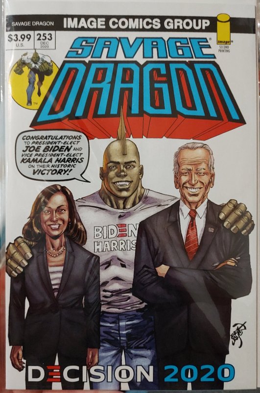 Savage Dragon  #253 NM ERIK LARSEN - 2ND PRINT - JOE BIDEN KAMALA HARRIS