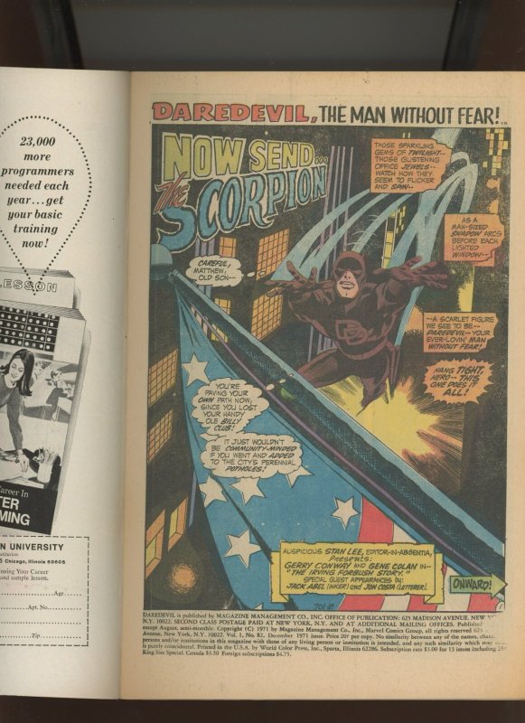 (1971) Daredevil #82: BRONZE AGE! WE COMBINE SHIPPING! (4.5)