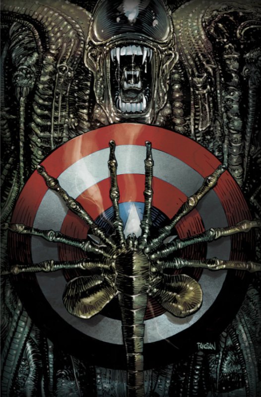 ALIEN VS. CAPTAIN AMERICA #1 ? DAN PANOSIAN RATIO 2ND PRINTING VIRGIN 1:25