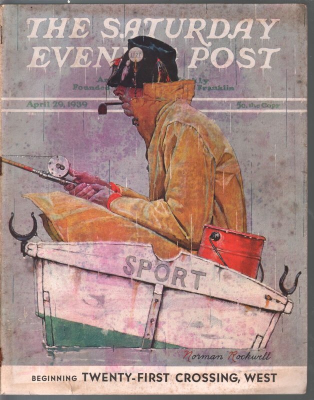 Saturday Evening Post 4/29/1939-Norman Rockwell cover-complete mag-VG/FN