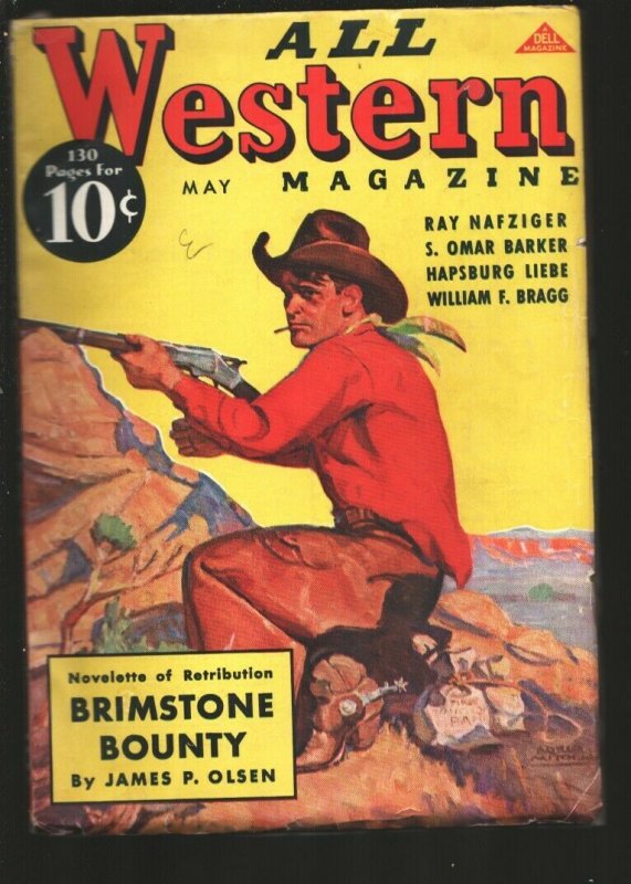 All Western 5/1937-Dell-Classic cove--Western pulp thrills by Ray Nafzinger-J...