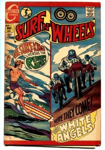 Surf n' Wheels #1 1969-Charlton-surfing-motorcycle gang-VG