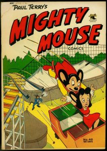 Mighty Mouse #46 1953- St John Golden Age- Roller Coaster cover VG-